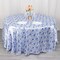 120 in White Satin Round TABLECLOTH Blue Floral Print Party Events Decorations